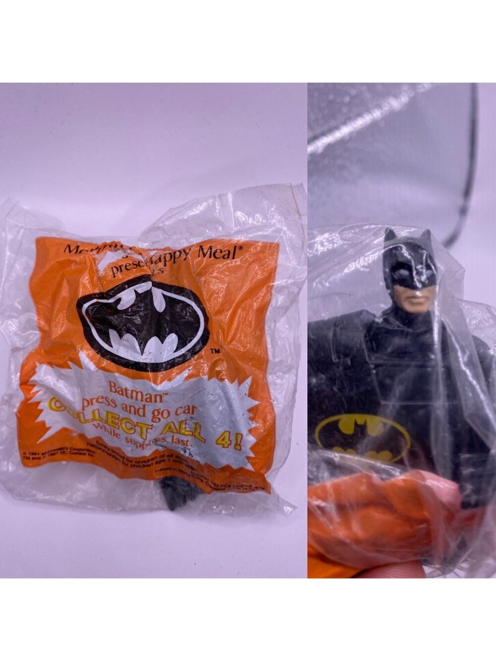 Batman 1991 McDonalds Happy Meal Press And Go Toy Collectible Sealed In Original - Picture 1 of 12